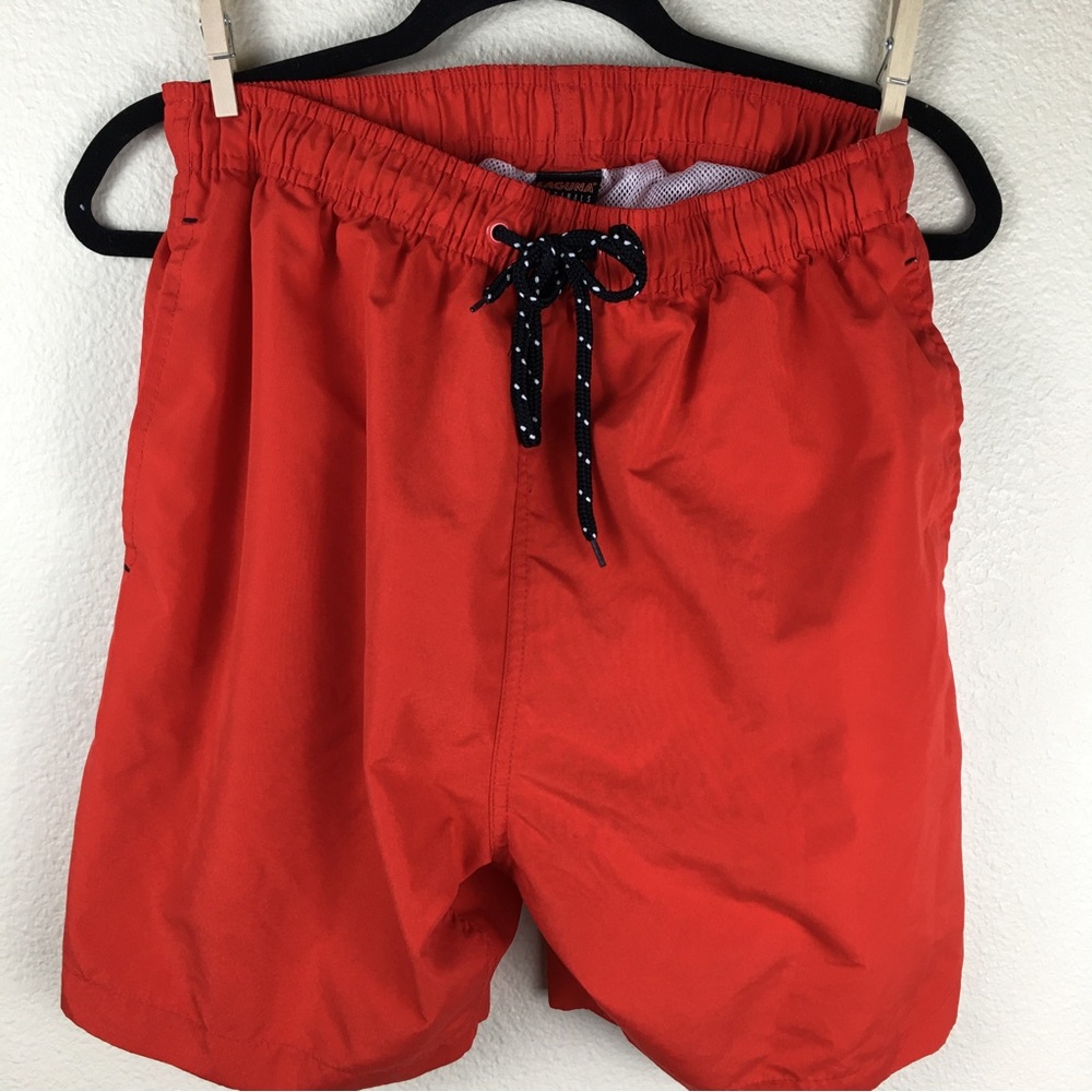 Laguna Originals Men’s Red Drawstring Swim Trunks Size Medium